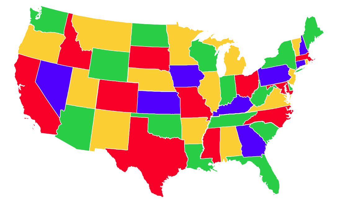 Four color US map